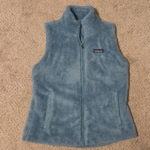 Patagonia Los Gatos Vest High Pile Fleece Zipper Blue Pockets 25216 Womens Large - Picture 2 of 9